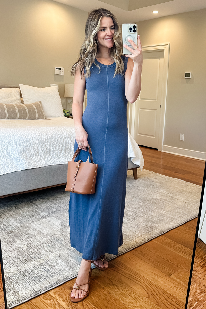 easy going z supply slub dress medium Z Supply Linden Slub Rib Maxi Dress – Elizabeth Boutique