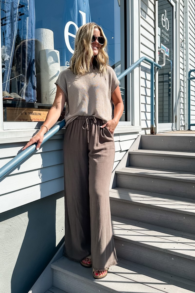 エル　elu Suzan tack & wide pants S エル elu Suzan tack & wide pants S