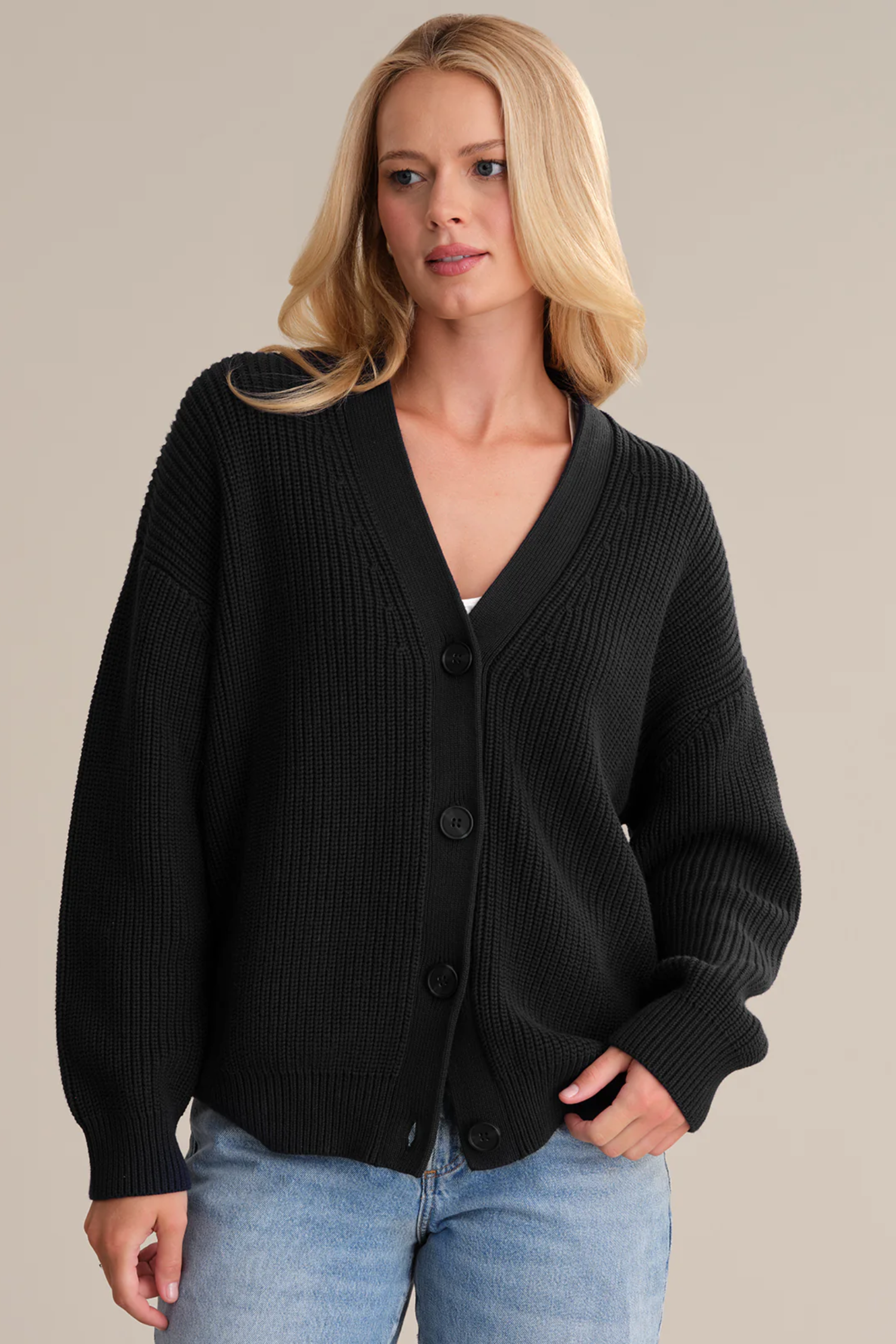 Cocoon Cardigan Black Cable Knit Cardigan 525 America Emilia