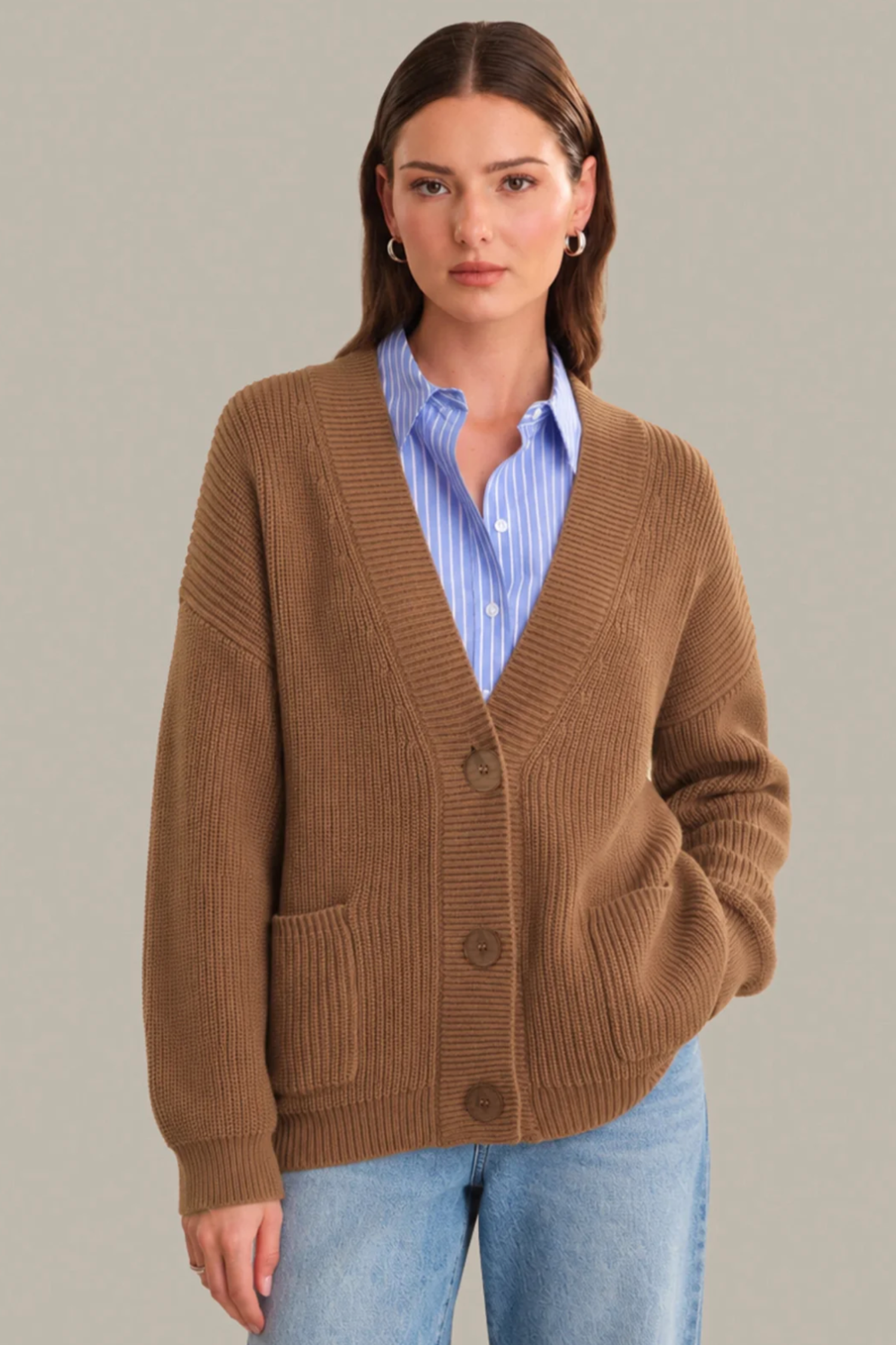 525 America Celeste Relaxed Pocket Cardigan in 2 Colors