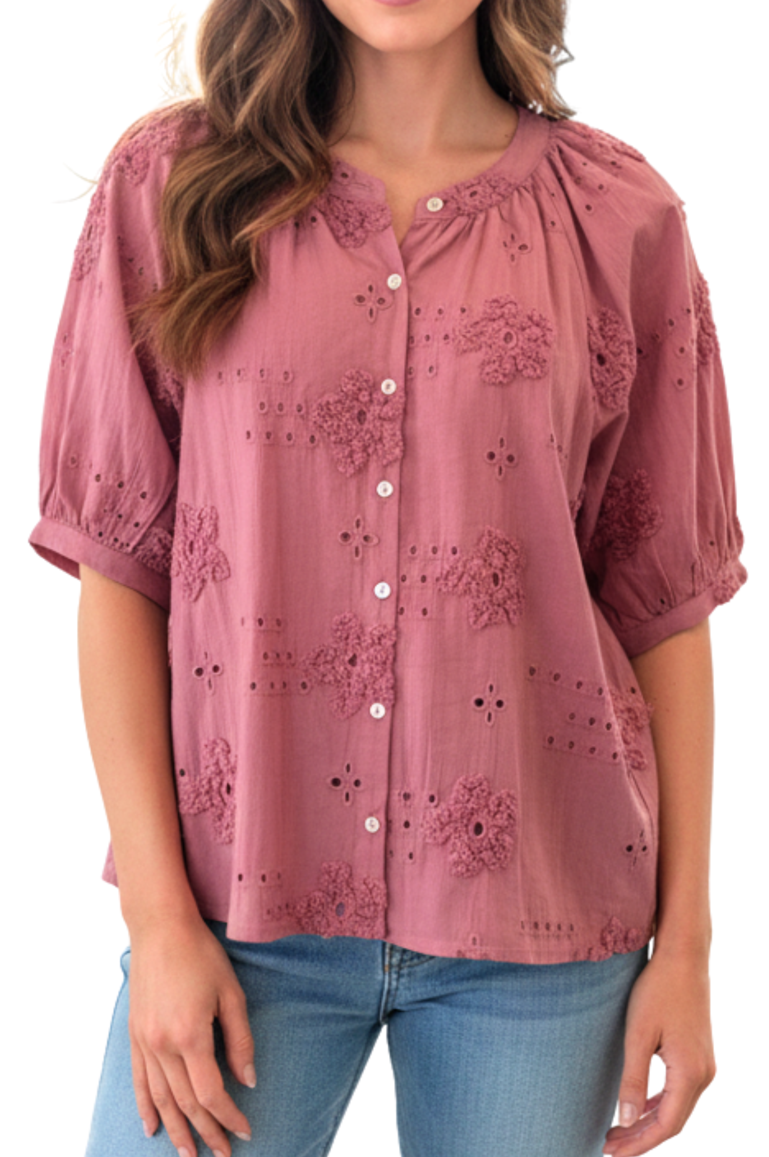 heyon ヘヨン　lsabelle blouse Shay Button Blouse - PINK / L Hyeon Isabelle blouse ヘヨン