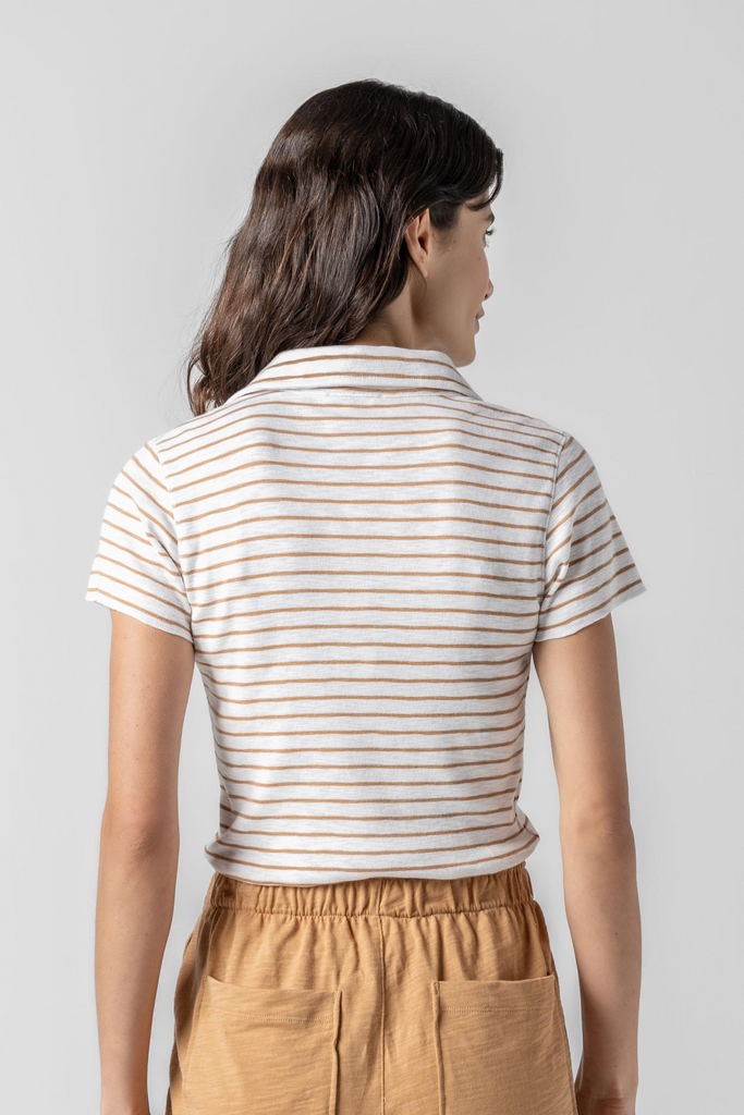 Lilla P Striped Polo Tee