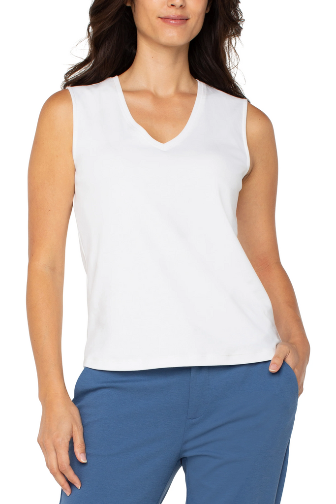 Liverpool Sleeveless V-neck Knit Top