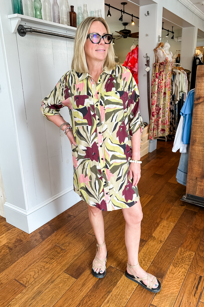 TRIBAL Flowy Pintuck Dress