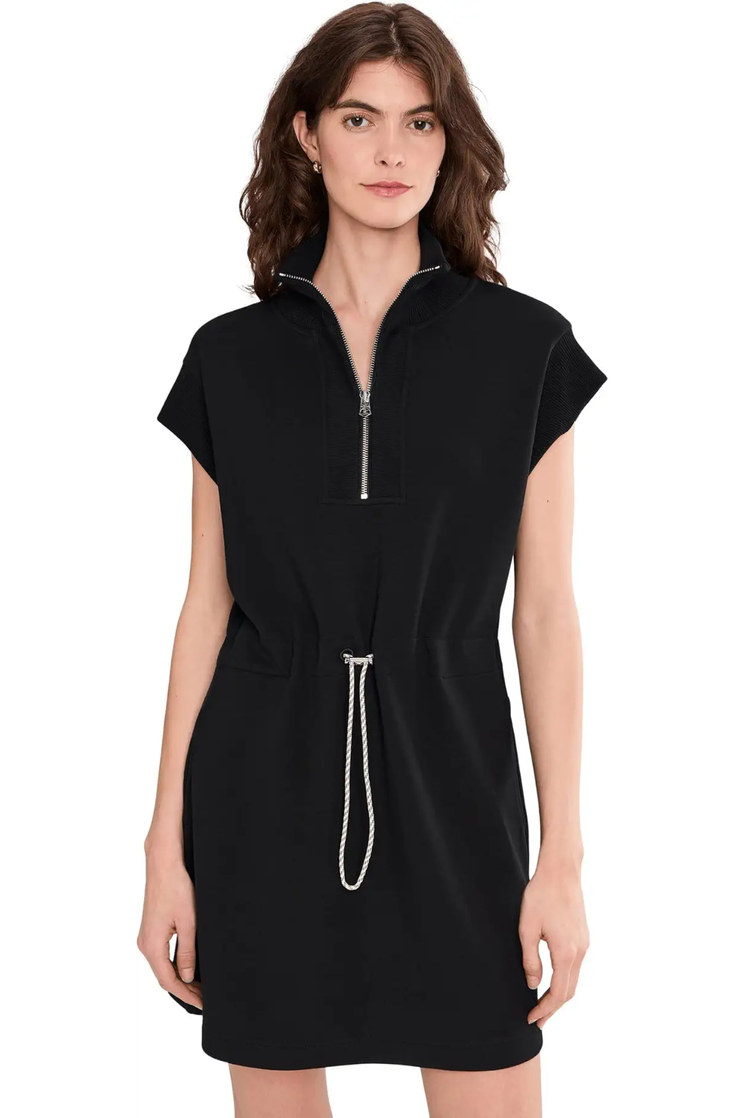 varley black dress Rebecca Zip Through Dress, Large in Black